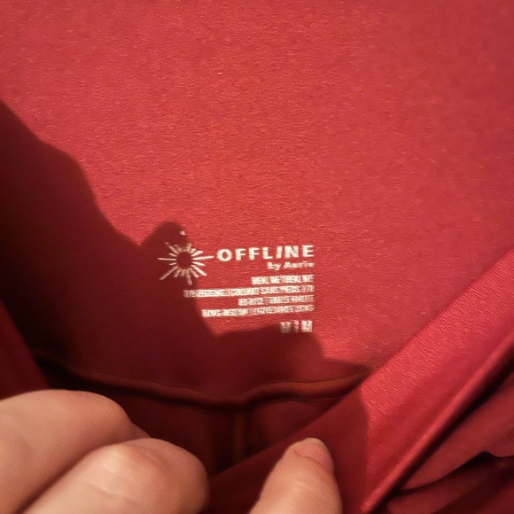 Aerie Cherry Tart Sports Bra and Crossover Leggings Set - Picture 6 of 6